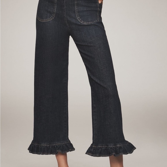 Maeve Colette Ruffle Hem Crop Wide Leg Jeans size 26 - Picture 5 of 15
